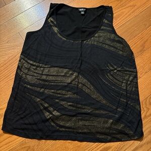 Allen B. By Allen Schwartz Black Tank Top with Gold Accents